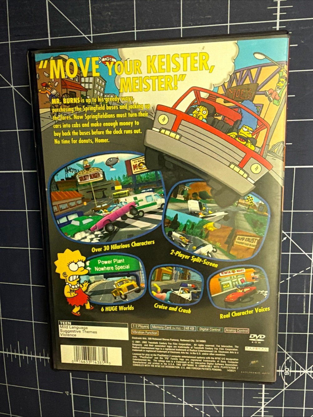 Sony The Simpsons: Road Rage - Blue & Red Cover (Greatest Hits) No Manual - Picture 2 of 5